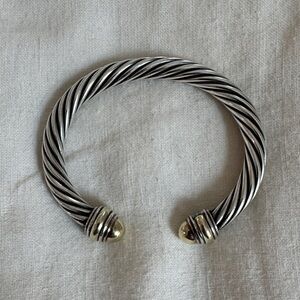 David Yurman Silver and Gold Cable Bracelet